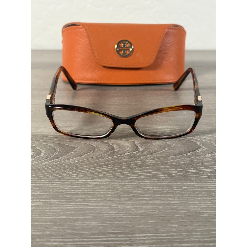 Tory Burch TY2010 - 860-‎  49- 16 135- Brown Black Tortoise Eyeglass Frames- EUC